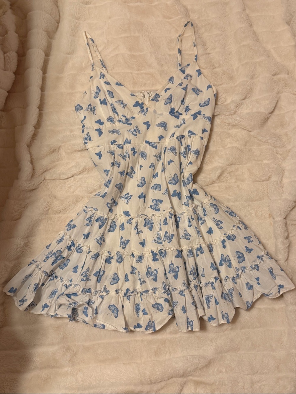 B. Smart White Sundress with Blue Accent